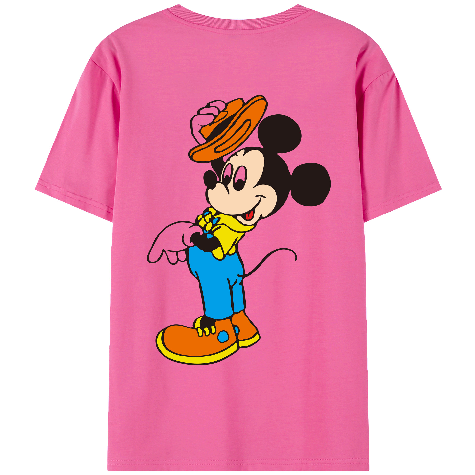 （画像用） ミッキーマウス Mickey Mouse レディース半袖Tシャツ(バックプリント)